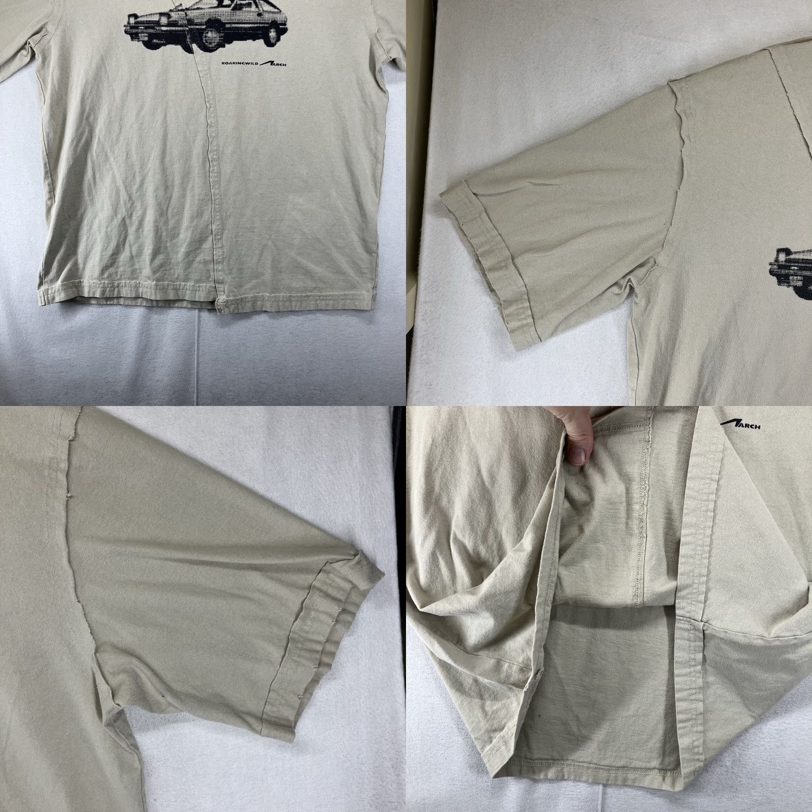 Vintage Roaringwild Men's Graphic Tee Large Beige Short Sleeve Crew Neck Architectural Car Art Heavyweight Limited Edition Size ONE SIZE - 8 Thumbnail