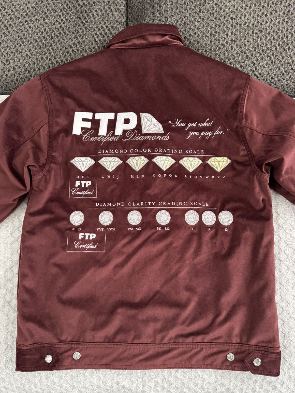Fuck The Population FTP Diamond Dealer Coaches Jacket Maroon Small Velour SS24 Size US S / EU 44-46 / 1 - 10 Thumbnail