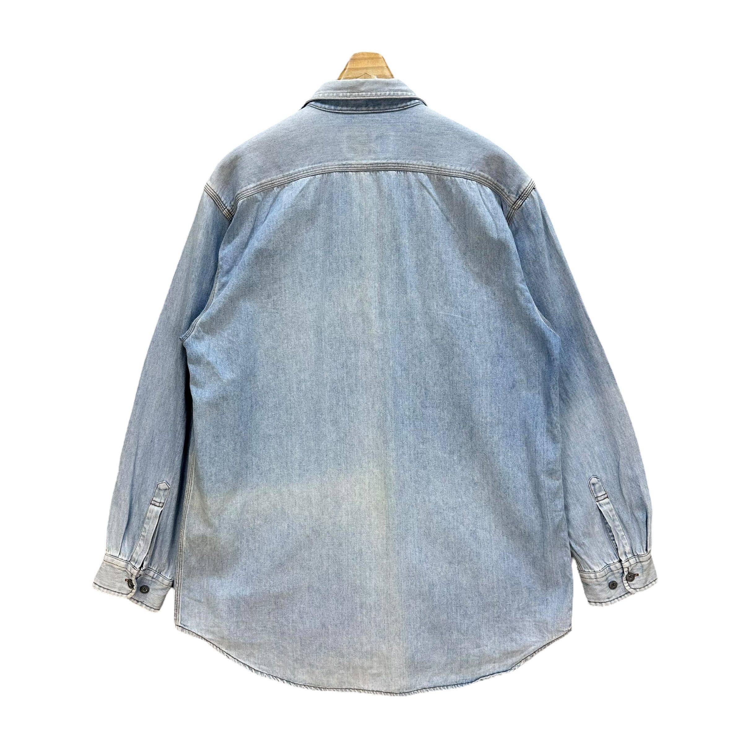 Vintage 90's LUCKY STRIKE Denim Button Shirt #A6-0147 Size US XL / EU 56 / 4 - 9 Thumbnail
