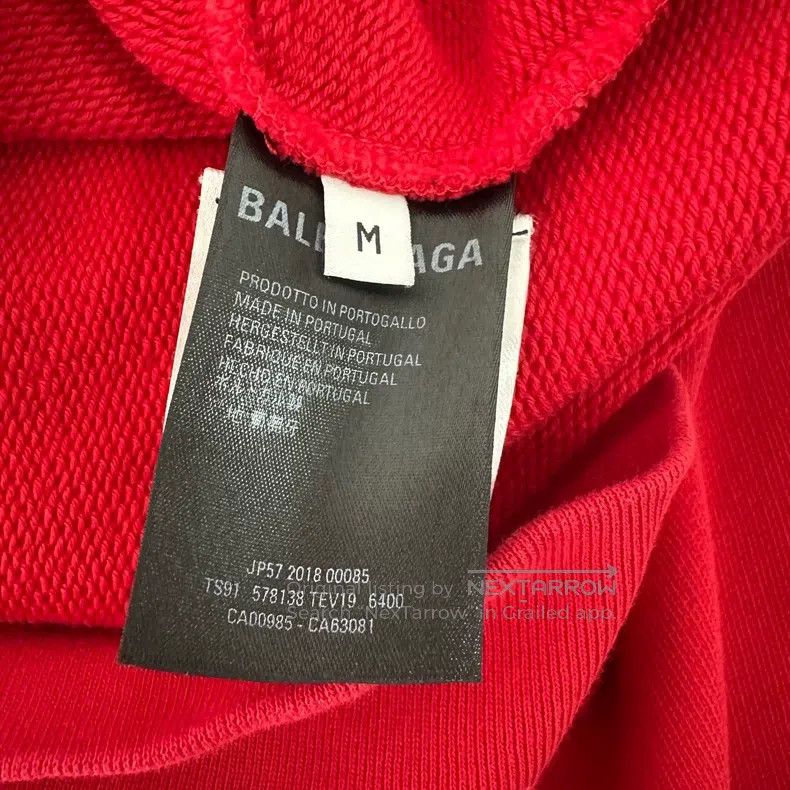 Balenciaga Balenciaga Red double lock logo print hooded sweatshirt Size US M / EU 48-50 / 2 - 3 Thumbnail