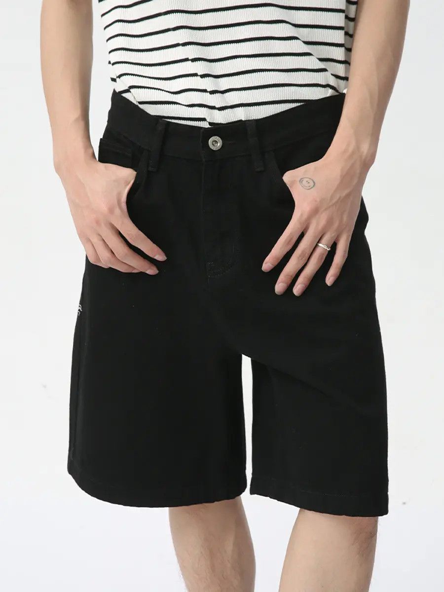 Japanese Brand Casual straight black denim shorts Size US 32 / EU 48 - 6 Thumbnail