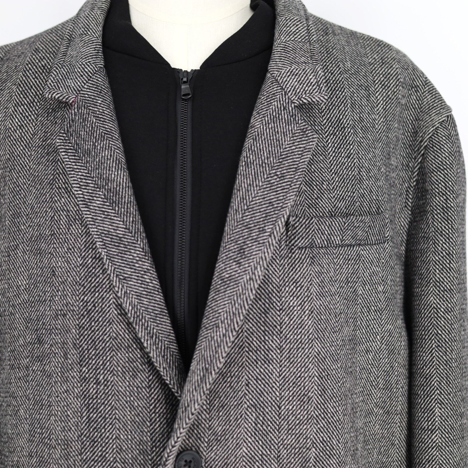 Michael Kors Michael Kors Men's Herringbone Pike Classic-Fit Overcoat 50R Size US XXL / EU 58 / 5 - 5 Thumbnail