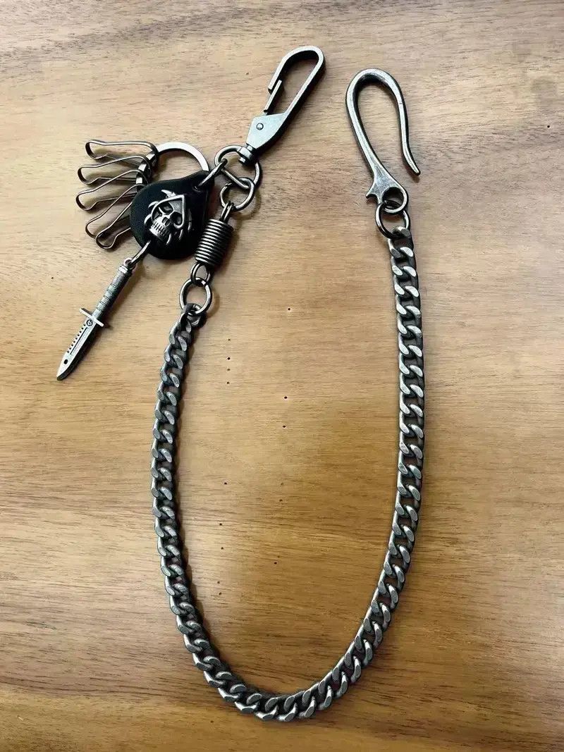 Japanese Brand × Vintage Vintage Keychain Jeans Chain Skull Dagger Belt Chain Size ONE SIZE - 1 Thumbnail