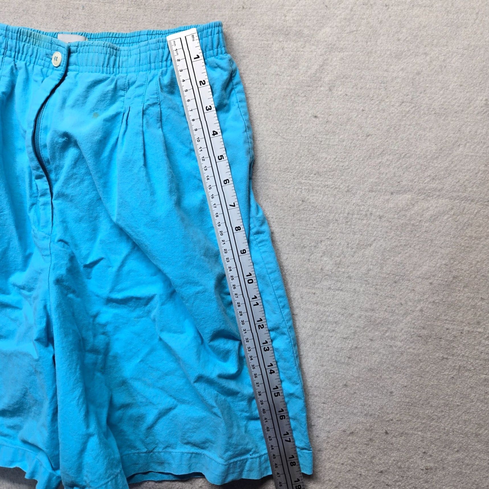 Vintage Korest Shorts Bermuda Adult Size 12 Light Blue Stretch Elastic Womens Size 34" / US 12 / IT 48 - 6 Thumbnail