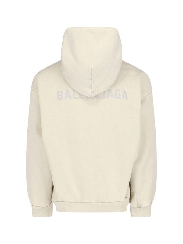 Balenciaga o1w1db10226 New Balenciaga Back Hoodie Medium Fit In Ivory Size US XXS / EU 40 - 2 Thumbnail