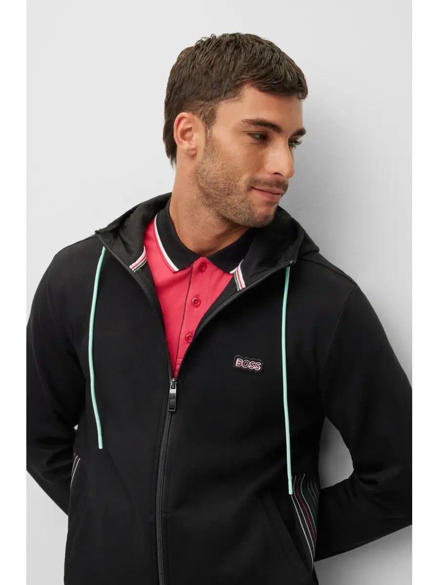 Hugo Boss 🔥 BOSS Cotton Blend Dark Athleisure Zip Hoodie — Size XL Size US XL / EU 56 / 4 - 5 Thumbnail