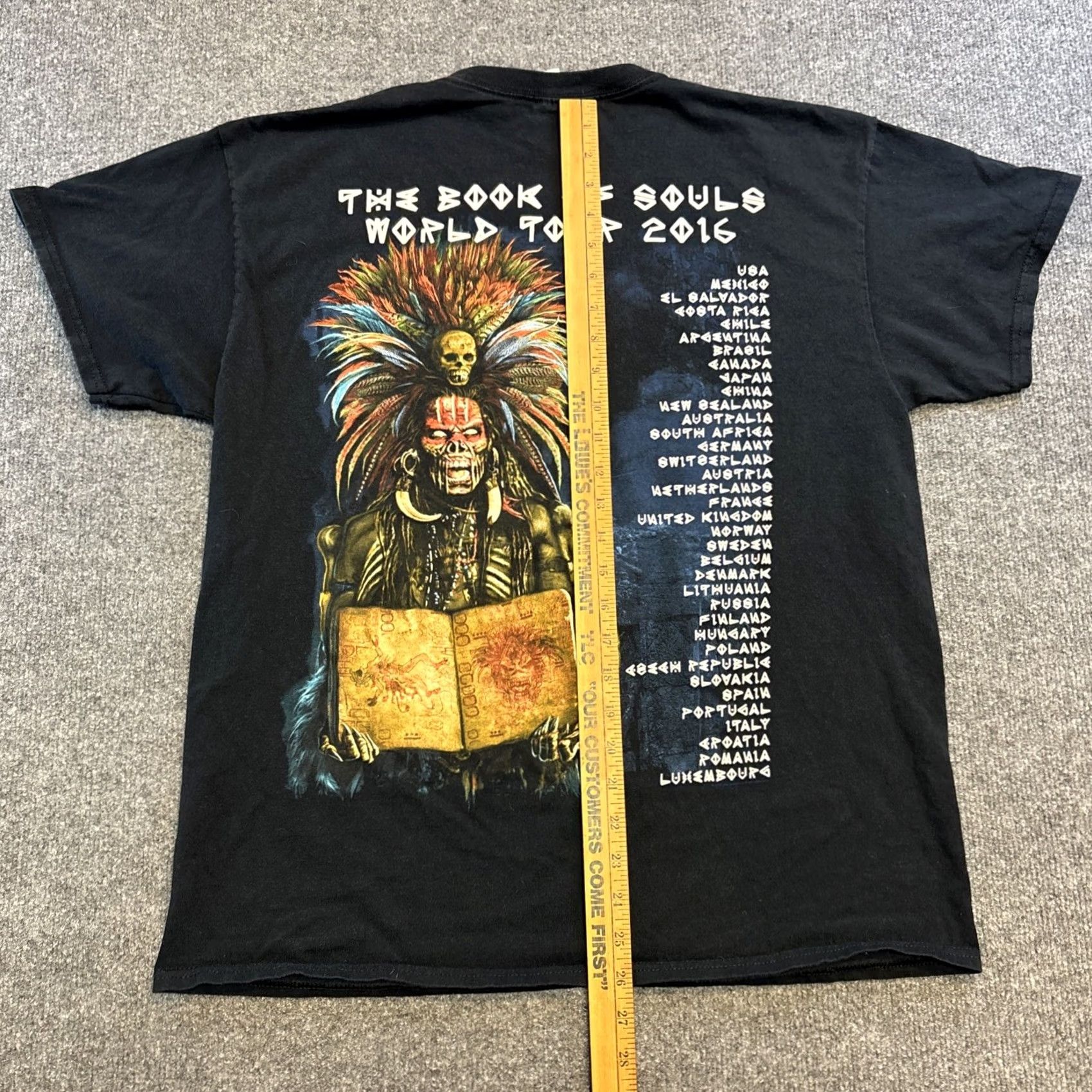 Vintage Iron Maiden T-Shirt Graphic Print Crew Neck Short Sleeve Size L Black Men Rock Music 2016 Book of Souls World Tour Eddie Vintage No Size US L / EU 52-54 / 3 - 7 Thumbnail