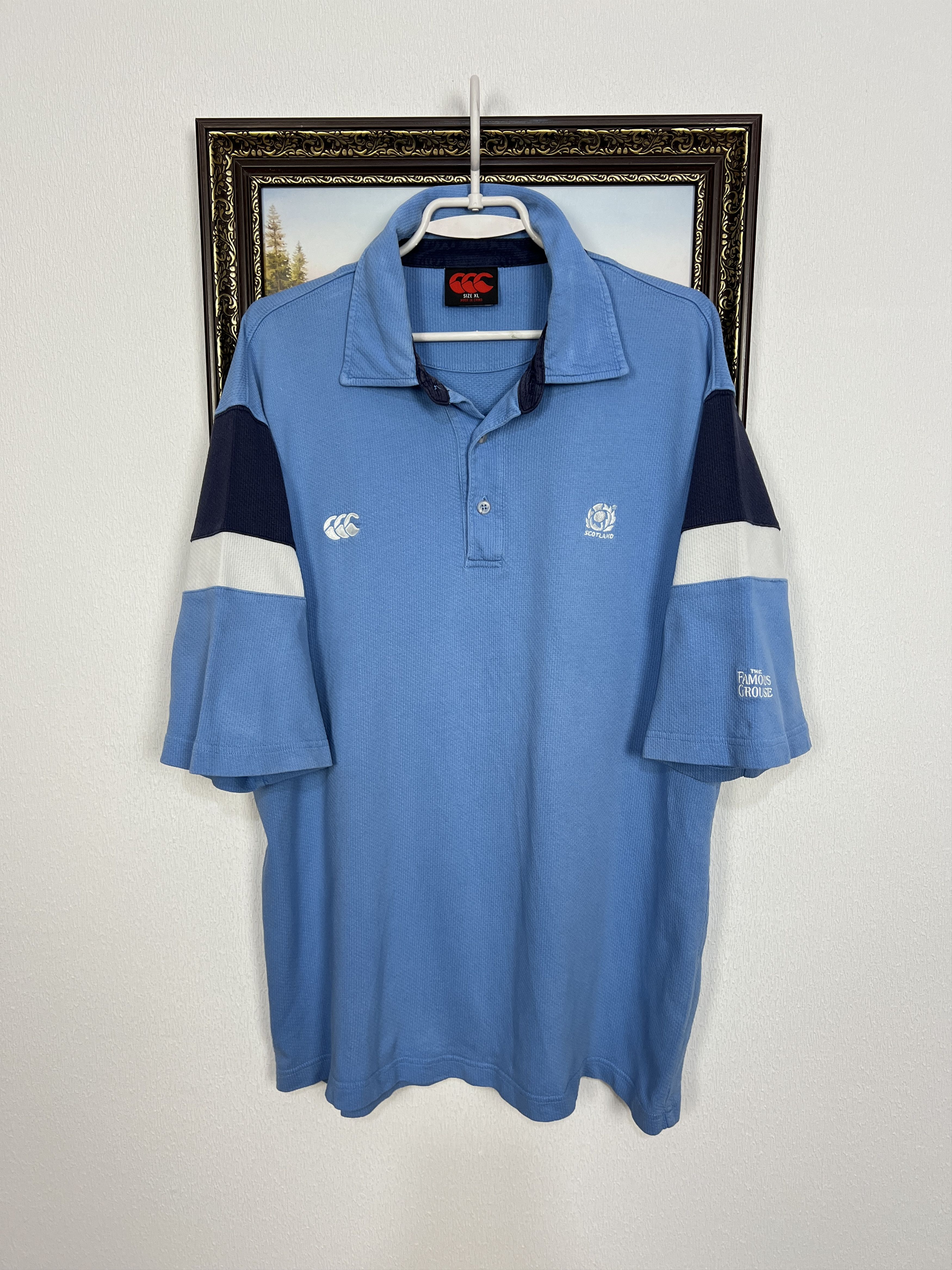 Vintage Canterbury Scotland Rugby Polo Jersey Mens Trikot Shirt Size US XL / EU 56 / 4 - 1 Thumbnail