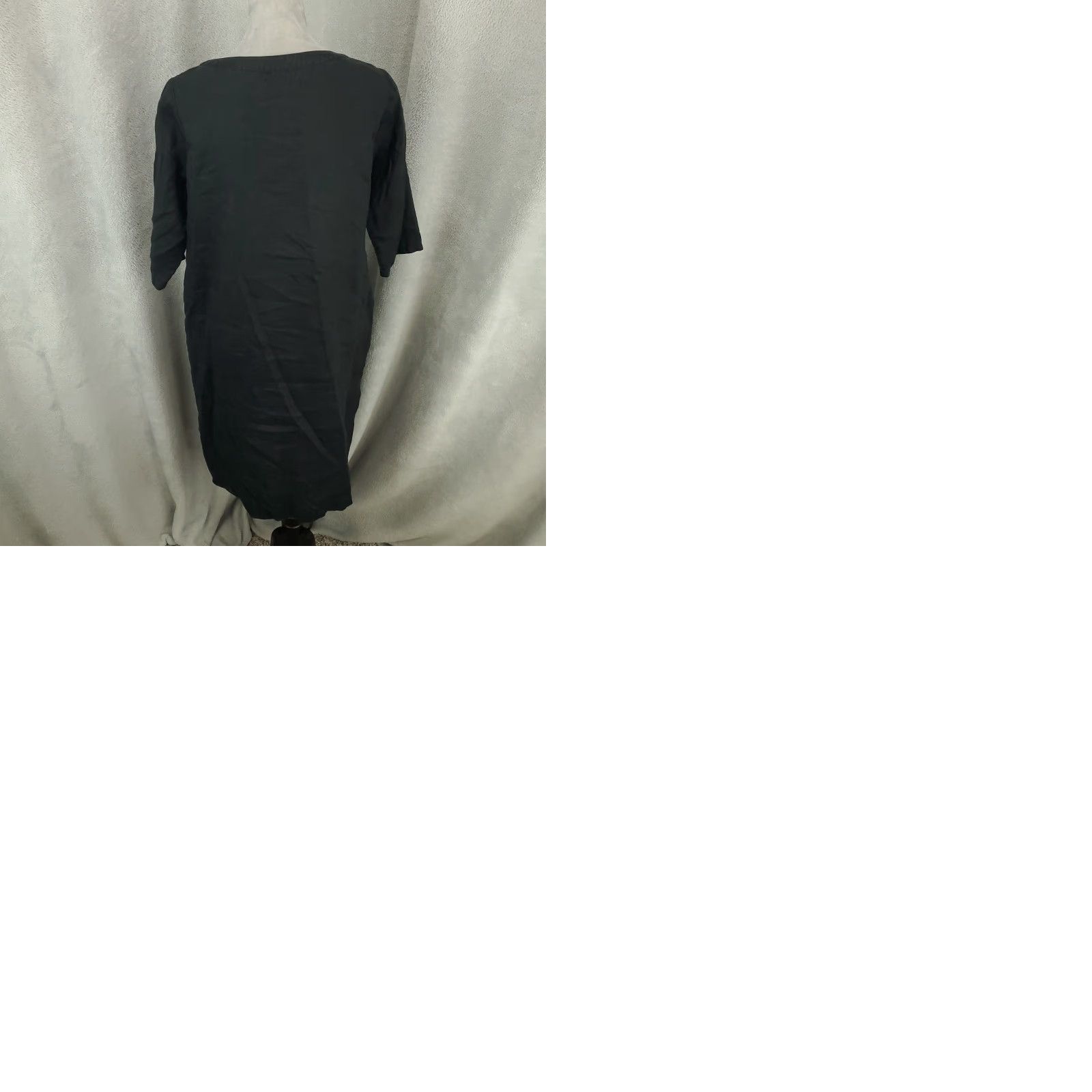Vintage Womens Linen Dress Black Shift 4 Boho Bamboo United 22 Knee Length 3/4 Sleeve Round Neck Homegoing? Wait. No. Size S / US 4 / IT 40 - 9 Thumbnail