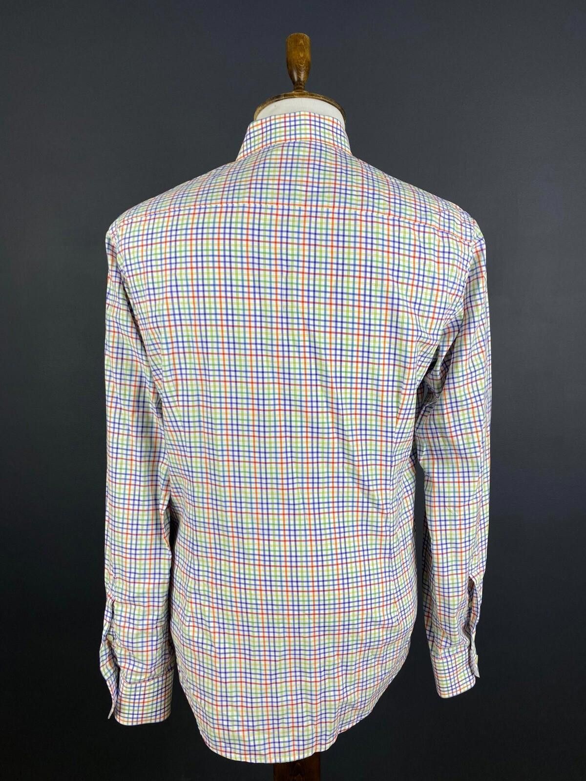 Eton Eton Slim White Multicolor Check Down Shirt Size 42 / 16 Size US M / EU 48-50 / 2 - 7 Thumbnail
