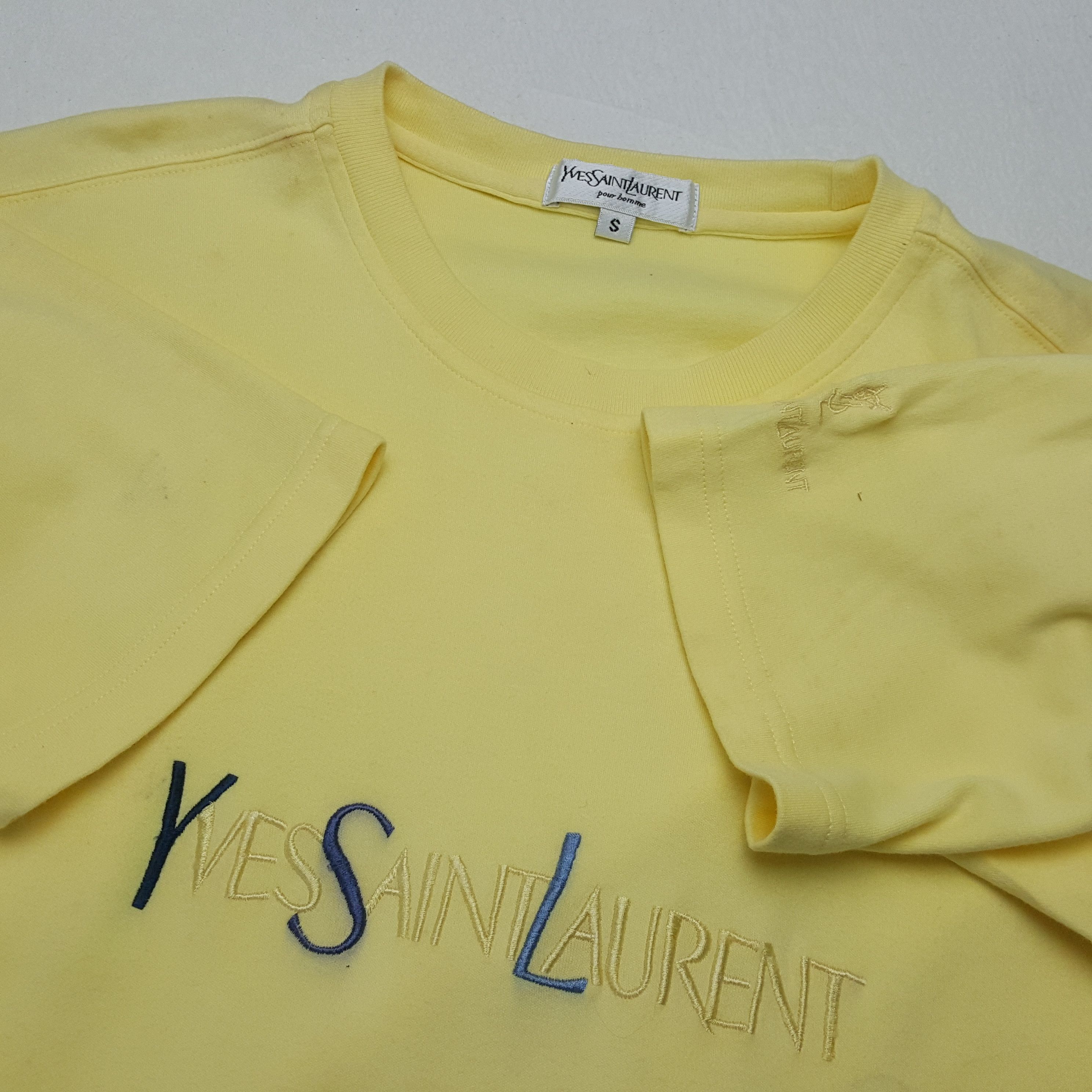 Vintage × Yves Saint Laurent YVES SAINT LAURENT YSL Spellout Design Tshirt Size US M / EU 48-50 / 2 - 8 Thumbnail