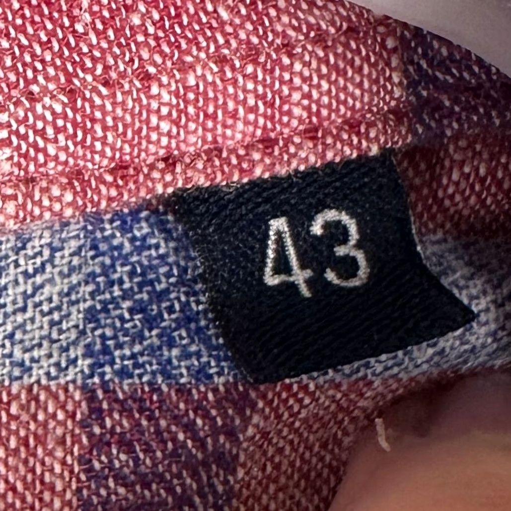 Vintage Alvaro Moreno Linen Blend Button-Down Shirt Men Large Red Plaid Tailored Shirt 43 MENS Regular Long Sleeve Button-Up Retro Preppy Size US L / EU 52-54 / 3 - 5 Thumbnail