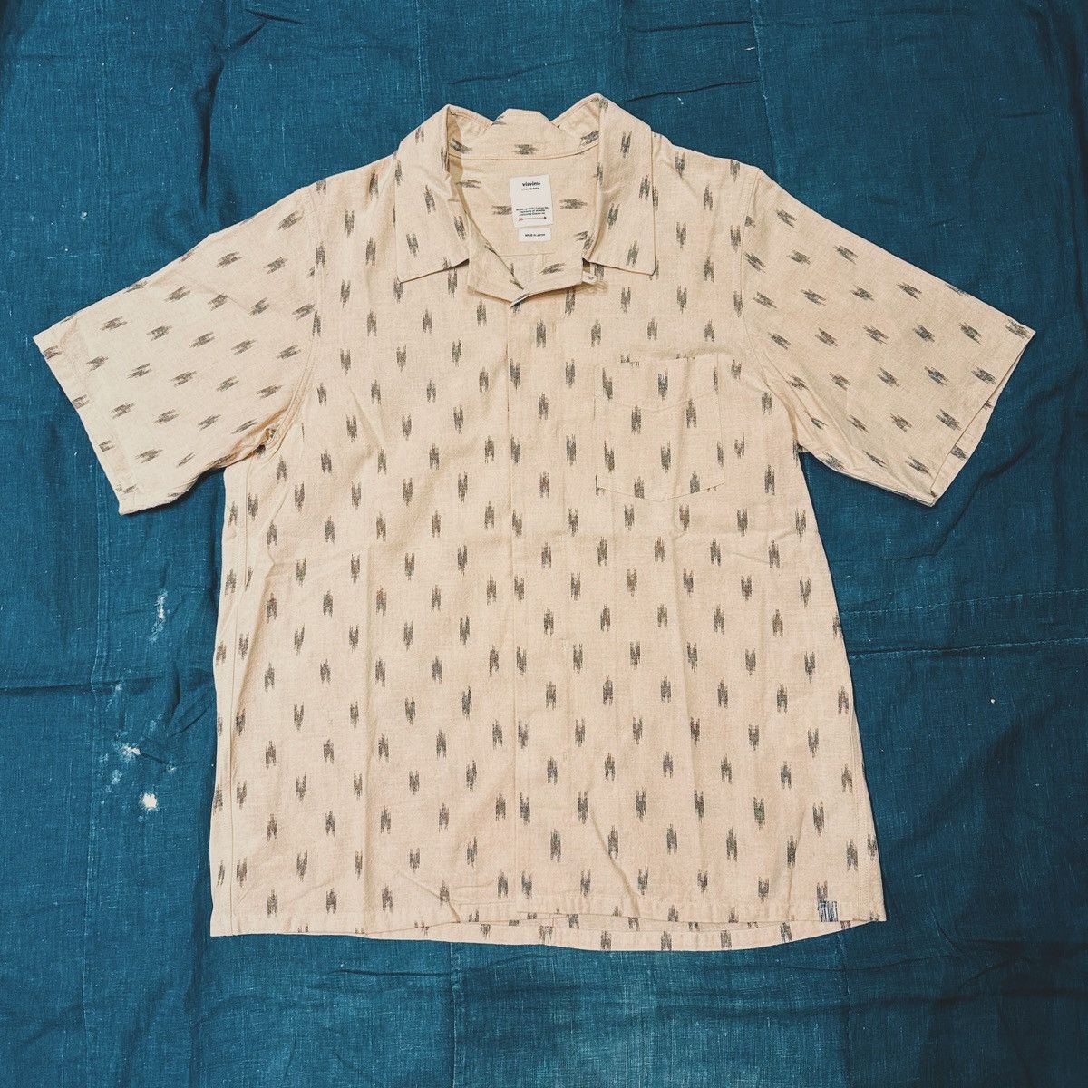 image of Visvim Free Edge Shirt Kasuri in Ivory, Men's (Size Small)