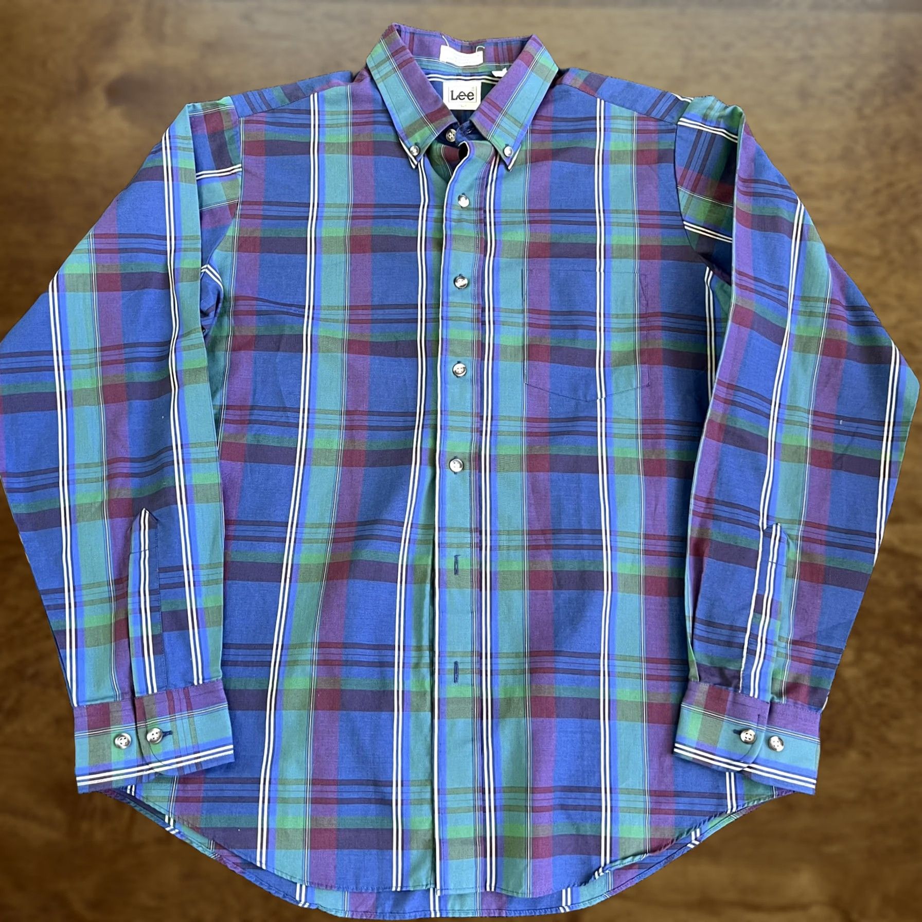 Lee VINTAGE Lee Shirt Mens Large Blue Plaid Long Sleeve Button Down Casual Size US L / EU 52-54 / 3 - 1 Thumbnail