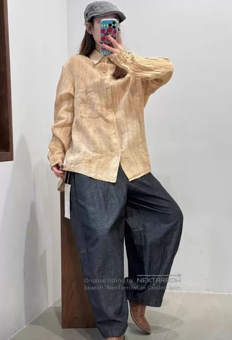 Loro Piana Loro Piana Mustard Yellow Linen Shirt Size L / US 10 / IT 46 - 2 Thumbnail