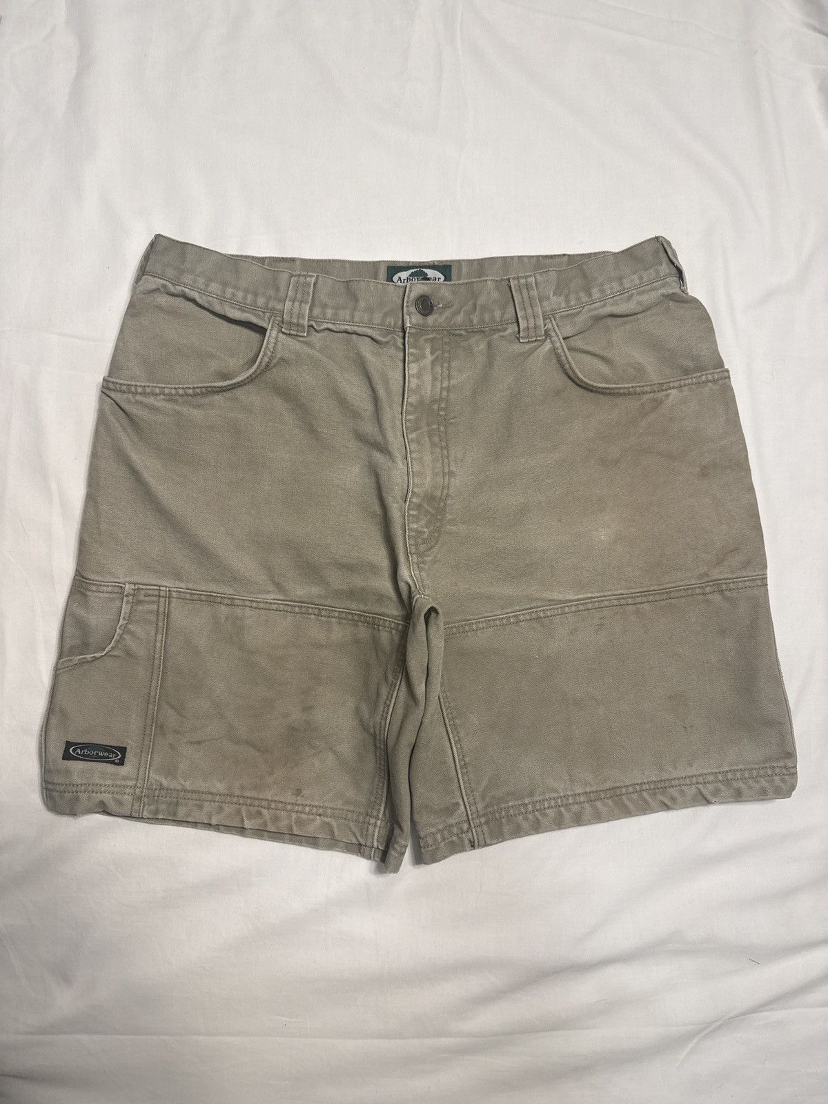 Carhartt Vintage 90s Arbor Wear Faded Work Shorts Size US 34 / EU 50 - 1 Thumbnail