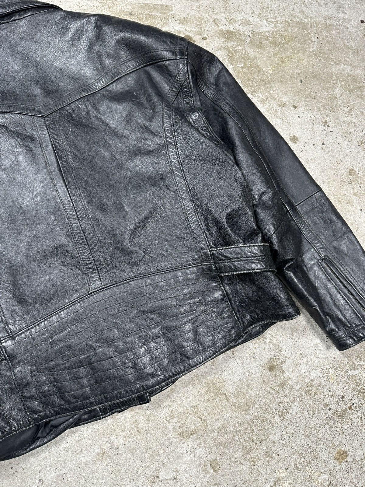 Vintage Vintage Y2K Moto Biker Style Black Cropped Leather Jacket Size US S / EU 44-46 / 1 - 12 Thumbnail