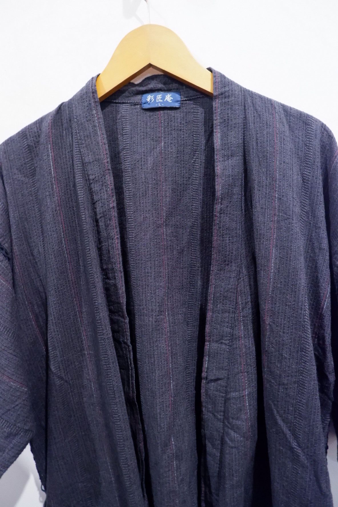 45rpm Vintage Hanten Indigo Japan Linen Kimono Size US L / EU 52-54 / 3 - 3 Thumbnail