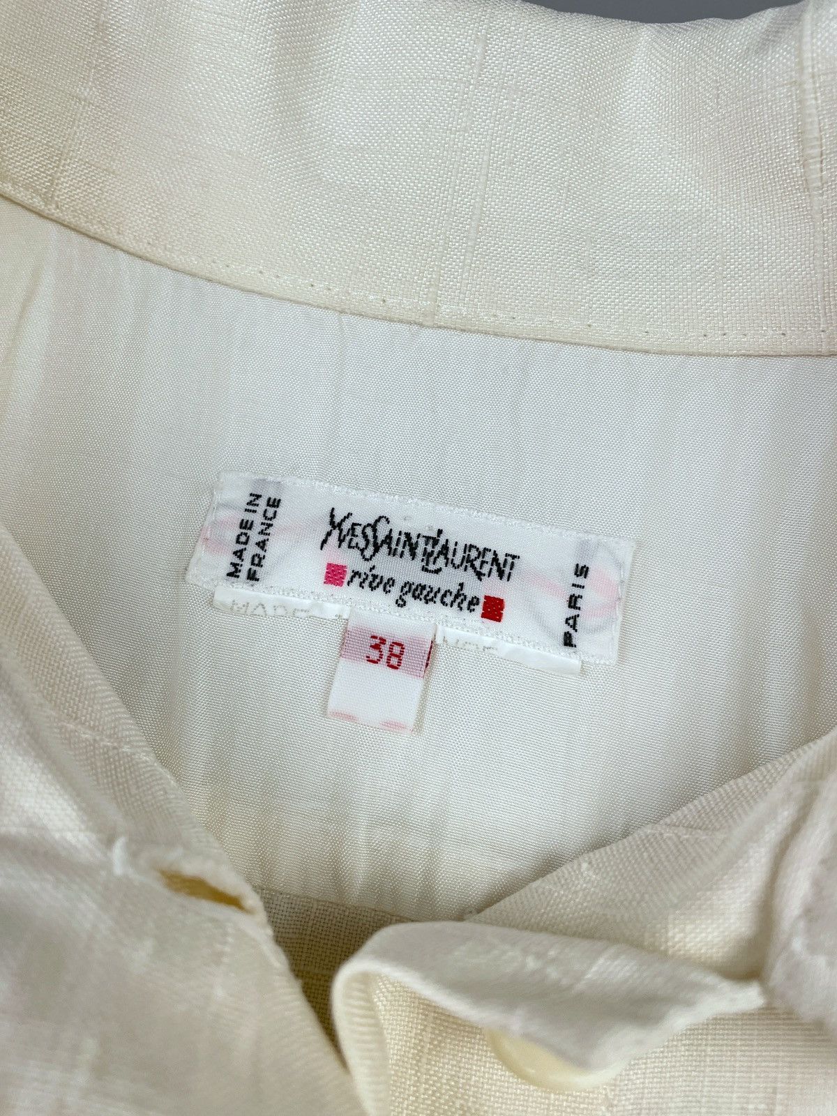Vintage Vintage 80s Yves Saint Laurent Rive Gauche Linen Shirt Sz 38 Size S / US 4 / IT 40 - 14 Thumbnail
