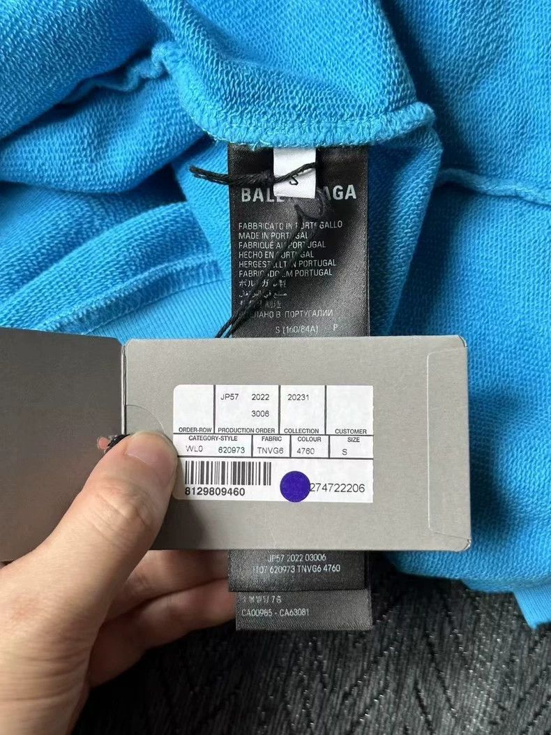 Balenciaga Balenciaga Blue Hoodie with Logo Design-2506 Size US XS / EU 42 / 0 - 4 Thumbnail
