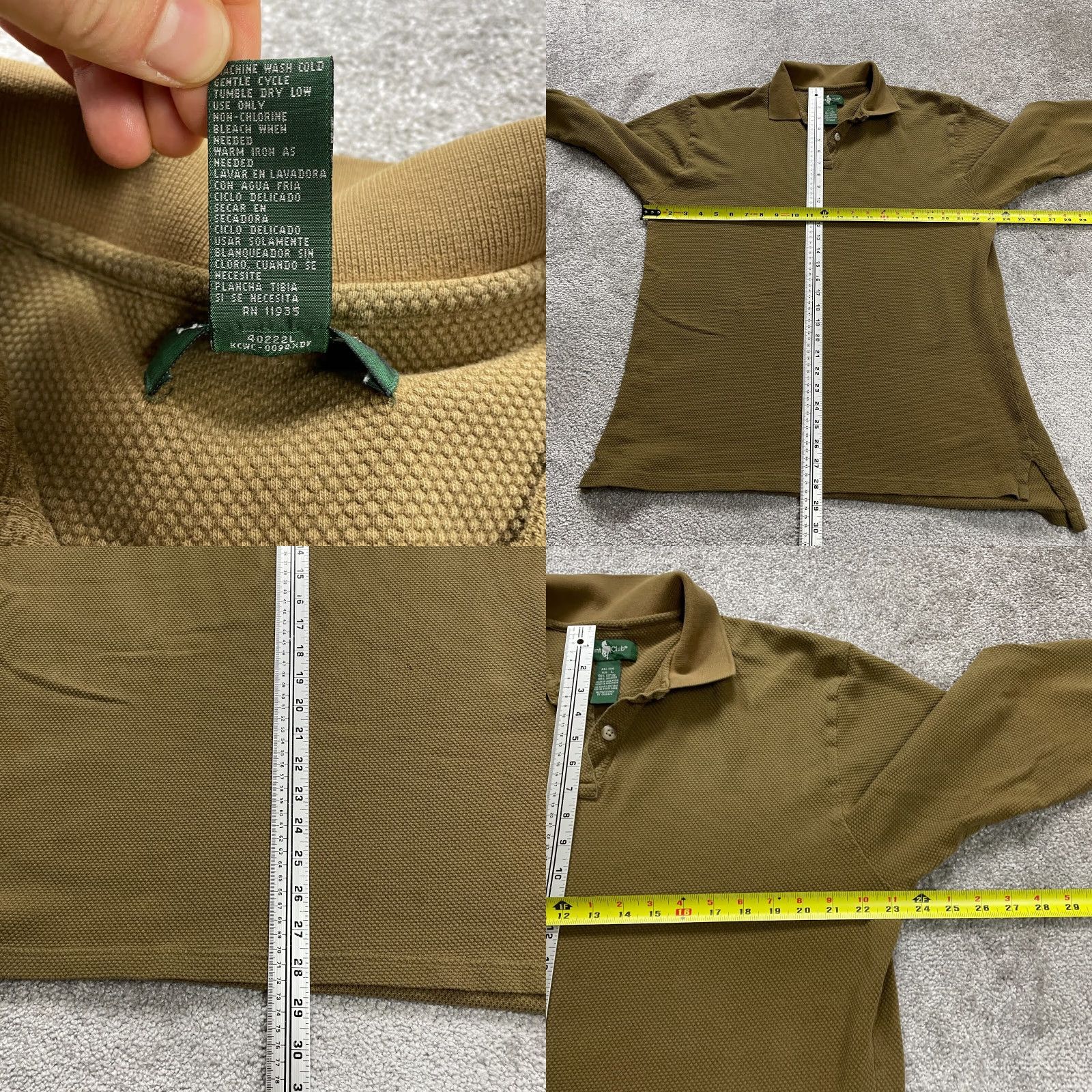 Vintage Hunt Club Polo Shirt Men’s Large Green Long Sleeve 100% Cotton Casual Outdoor Activewear Size US L / EU 52-54 / 3 - 8 Thumbnail