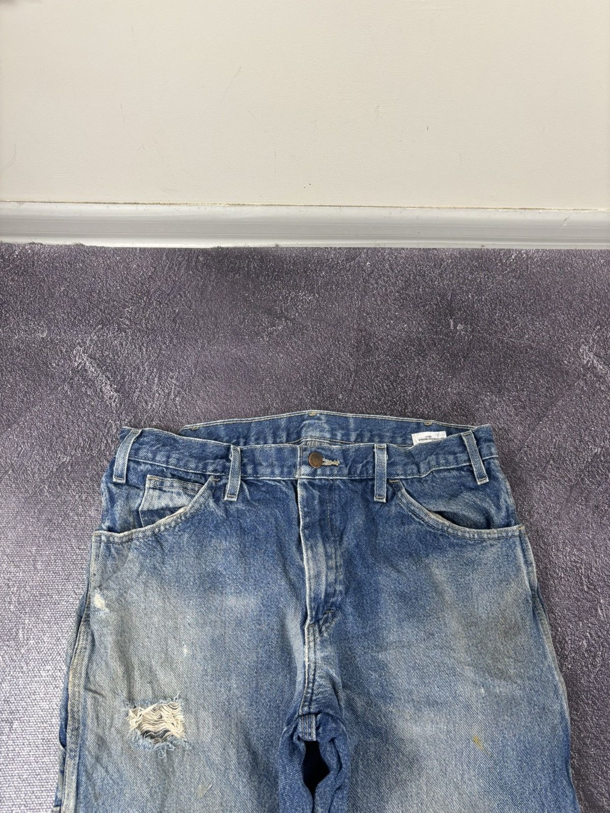 Dickies Vintage Dickies Faded Blue Y2K Denim Work Hype Baggy Jeans Size US 33 - 10 Thumbnail