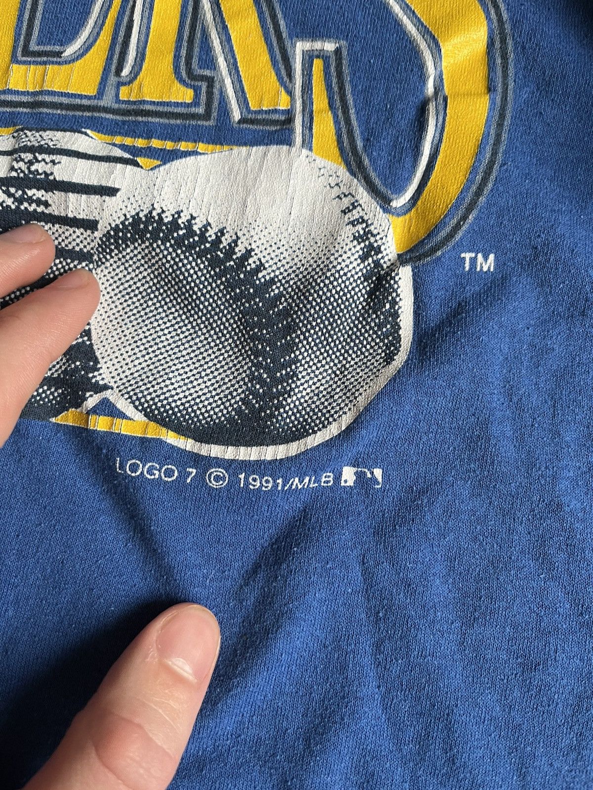Logo 7 × MLB × Vintage Vintage 90s Logo 7 Milwaukee Brewers 1991 MLB Single Stitch Size US XL / EU 56 / 4 - 7 Thumbnail