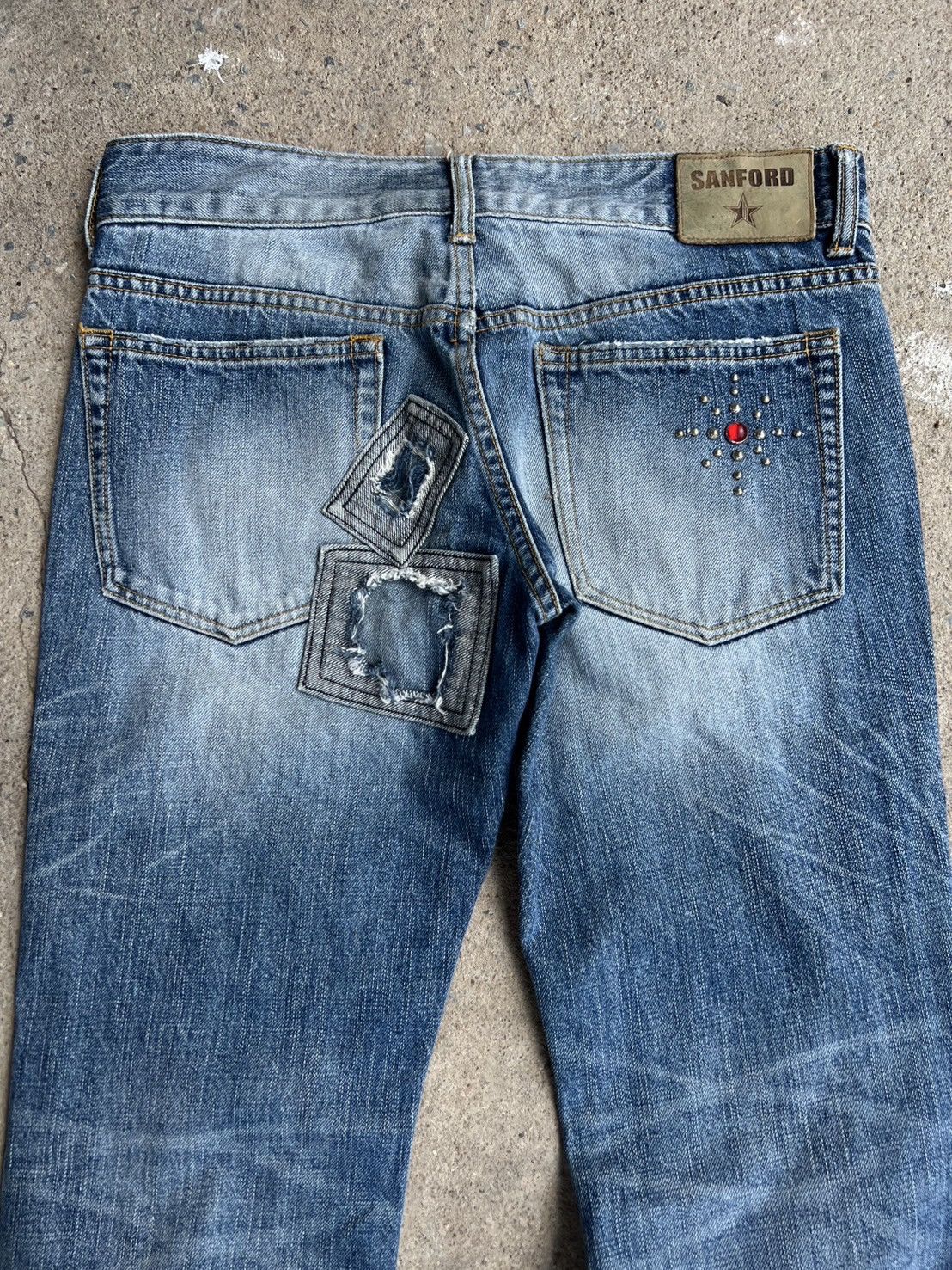 Vintage Vintage Sanford Studded Jeans Distressed Grunge Size US 32 / EU 48 - 7 Thumbnail