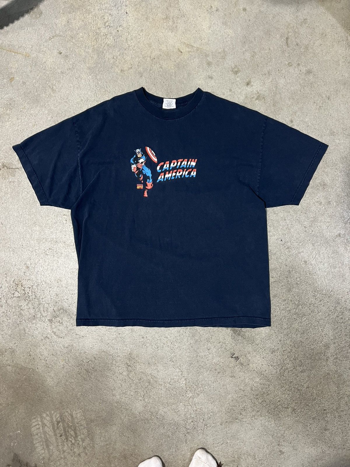 Marvel Comics × Vintage Vintage 90’s//2000’s Black Captain America T-Shirt Size US XXL / EU 58 / 5 - 1 Thumbnail