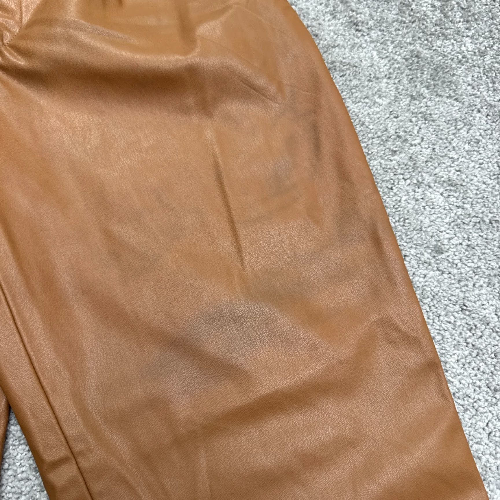 Zara Zara Faux Leather Belted High Rise Paperbag Trousers Womens Small Brown W26 Pants Size 28" / US 6 / IT 42 - 6 Thumbnail