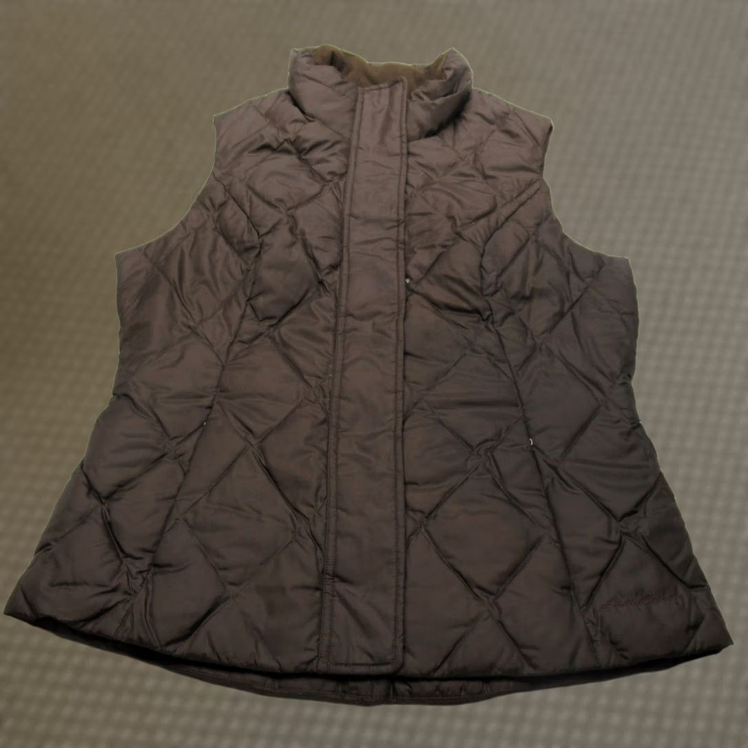 Eddie Bauer VINTAGE Eddie Bauer Down Vest Womens Large Brown Insulated Puffer Zip Quilted Size L / US 10 / IT 46 - 1 Thumbnail