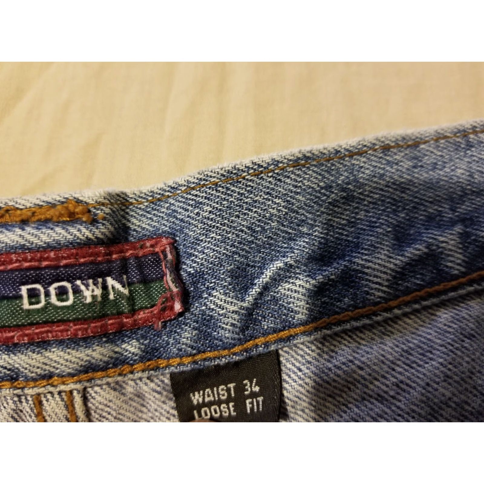 Vintage VINTAGE First Down Mens Bermuda Shorts Denim 34 32 90s Hip Hop Blue Cotton Baggy Pocket 5-Pocket Style Casual Summer Spring Mens Size US 34 / EU 50 - 7 Thumbnail