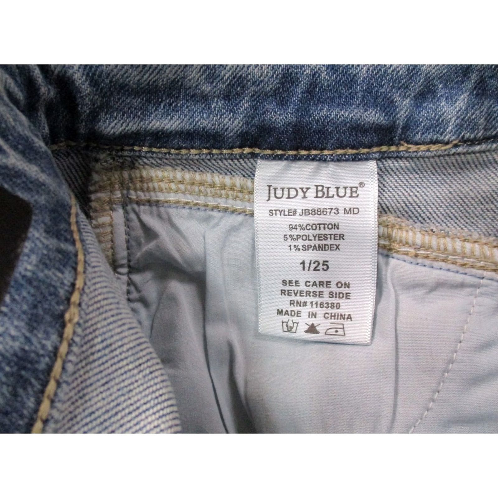 Vintage Judy Blue Jeans Women Wide-Leg 1/25 Blue Denim High Rise Stretch 33in Inseam 5-Pocket Size 25" / US 0 / IT 36 - 4 Thumbnail