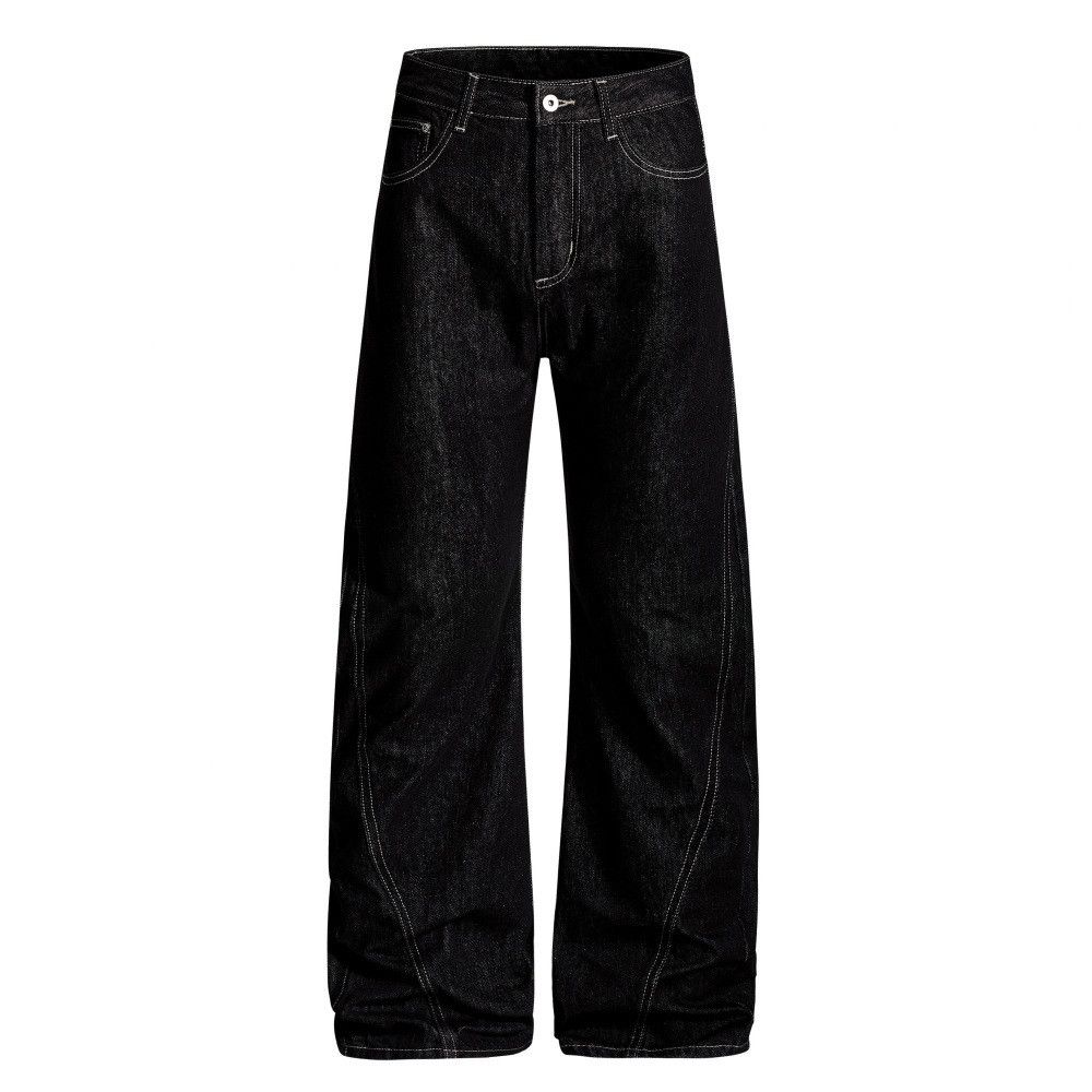 Jean Men's hippie casual distressed loose straight retro jeans Size US 32 / EU 48 - 1 Thumbnail