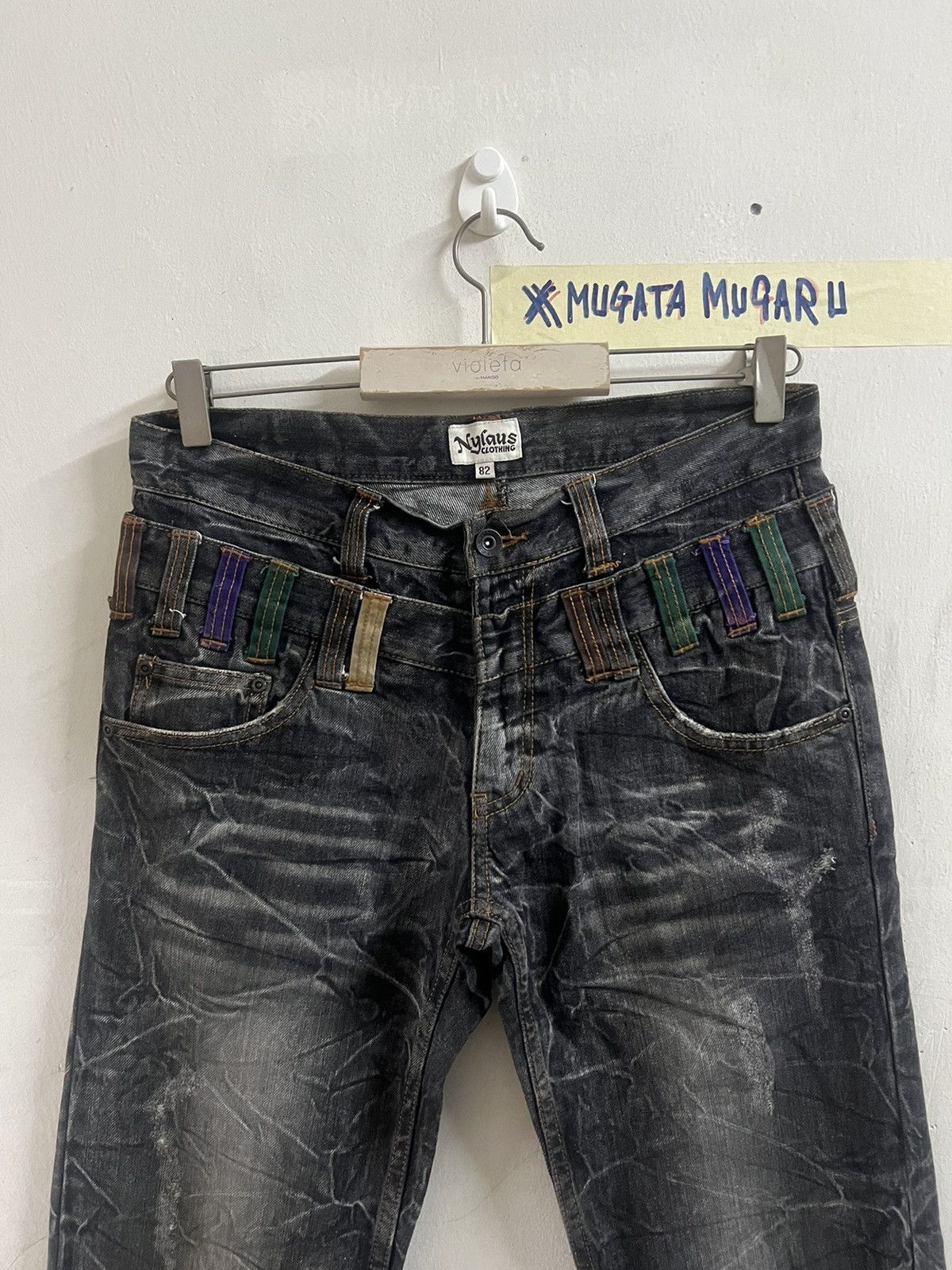 4GSELLER × Japanese Brand THRASHED JAPANESE BRAND NYLAUS DISTRESSED DENIM PANT Size US 30 / EU 46 - 2 Thumbnail