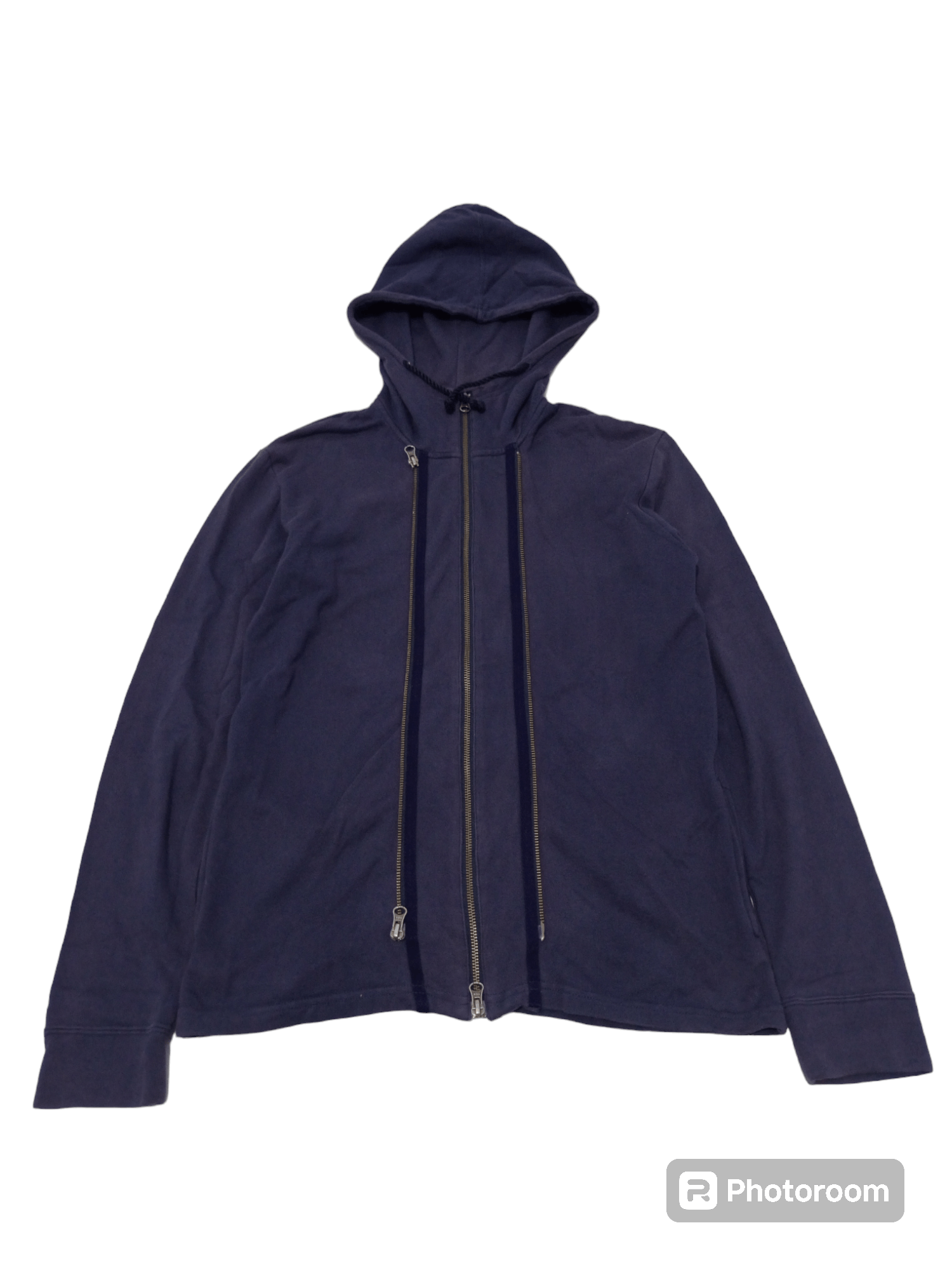 image of If Six Was Nine x Le Grande Bleu L G B Vintage Ppfm Multi Zipper Hoodie in Navy, Men's (Size Medium