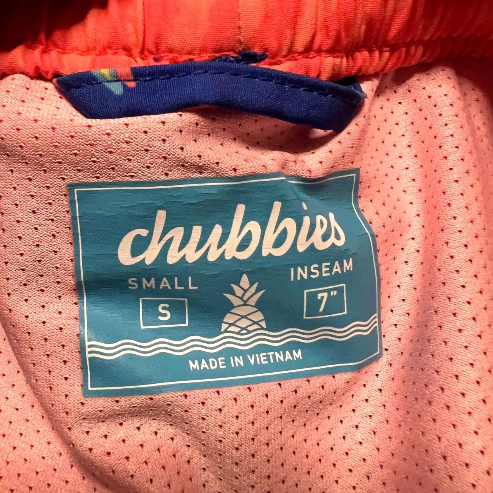 Chubbies Chubbies Shorts Mens Small Pink Green Lined Floral Hawaiian Summer 7” Swim Shirt Men S Pink Green Floral Hawaiian 7” Swim Size US 29 - 6 Thumbnail