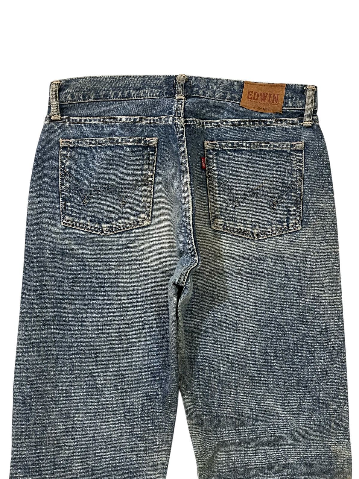 Vintage SELVEDGE💥 Vintage 00s Edwin 505 Blue Dirt Washed Denim Jeans Size US 31 - 14 Thumbnail