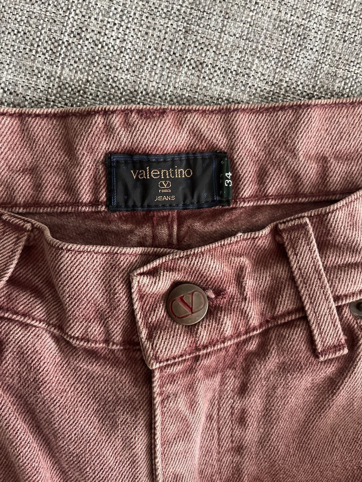 Valentino Valentino Jeans – Vintage Burgundy Designer Denim Size US 34 / EU 50 - 3 Thumbnail
