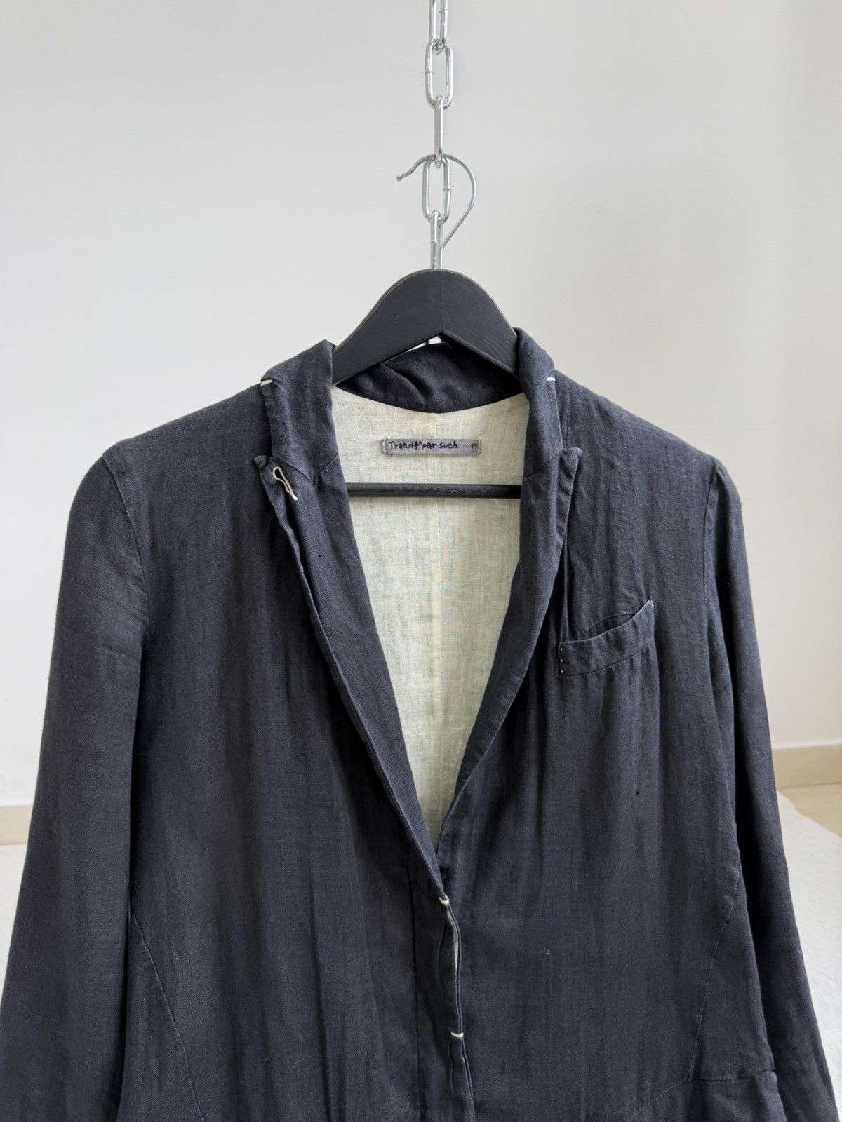 Transit Uomo Transit Uomo Black Blazer Avant-Garde Style Size 46S - 3 Thumbnail