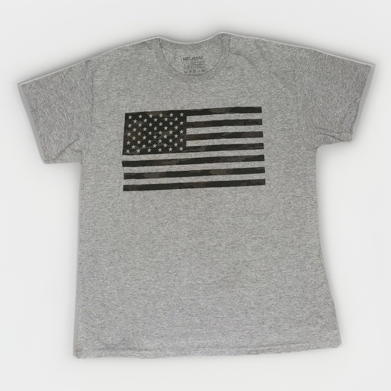 Vintage Melmarc Camo American Flag Graphic T-Shirt Grey Large 21x28 Size US L / EU 52-54 / 3 - 1 Thumbnail