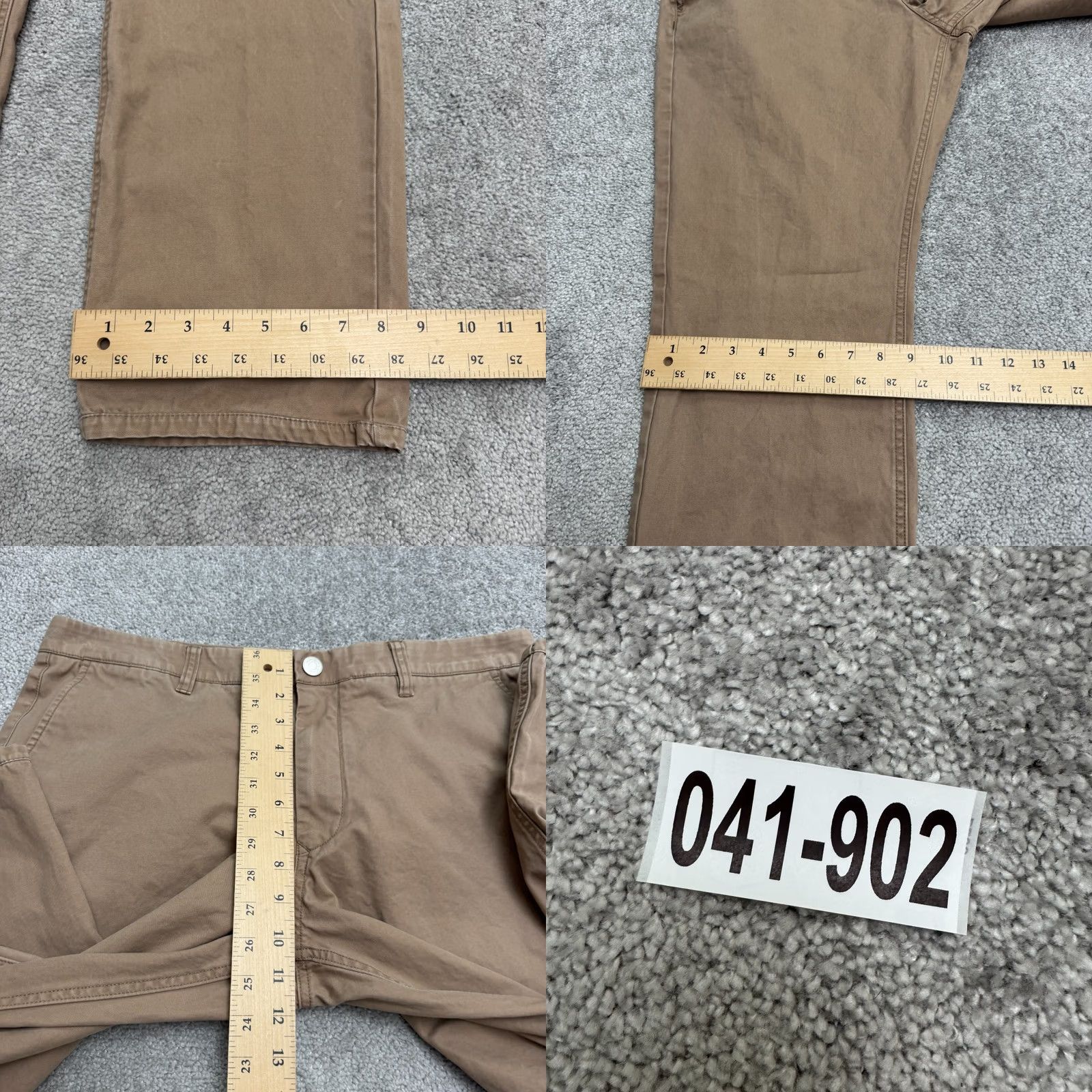 Bonobos Bonobos Straight Cotton Chino Pants Mens 35x32 Brown Washed Flat Front Casual Size US 35 - 9 Thumbnail