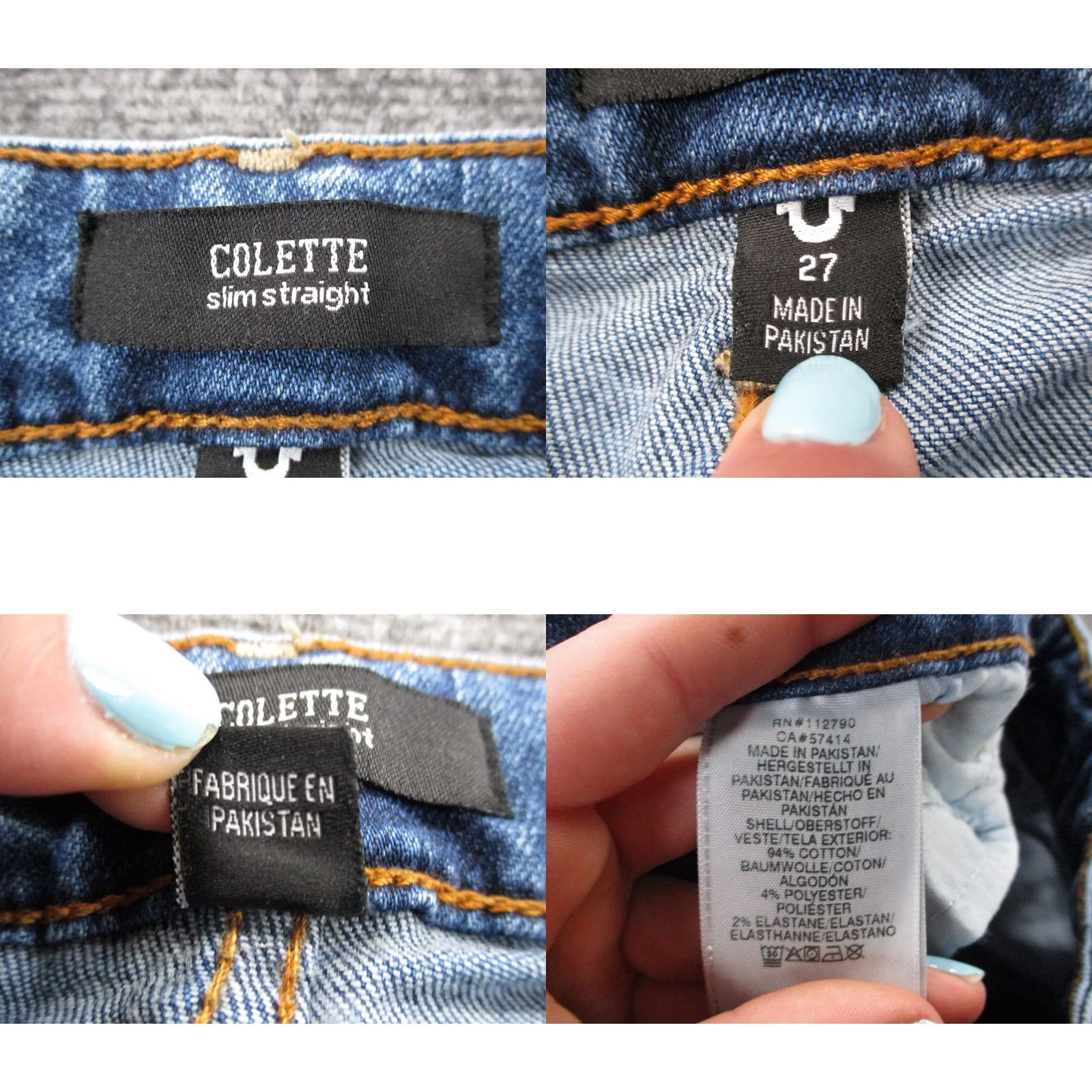 True Religion True Religion Jeans Womens 27 Blue Denim Colette Slim Straight Casual Distressed Jeans Womens 27 Pink USA 5-Pocket Mens Women Girls Size 27" / US 4 / IT 40 - 8 Thumbnail