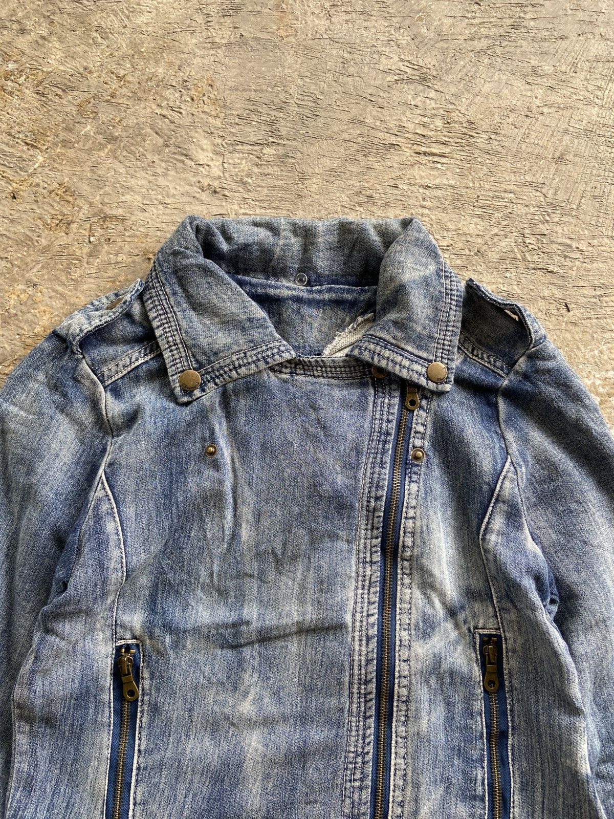 If Six Was Nine 2000s HCMII - Vkei Style Mud Wash Riders Jacket Size M / US 6-8 / IT 42-44 - 5 Thumbnail