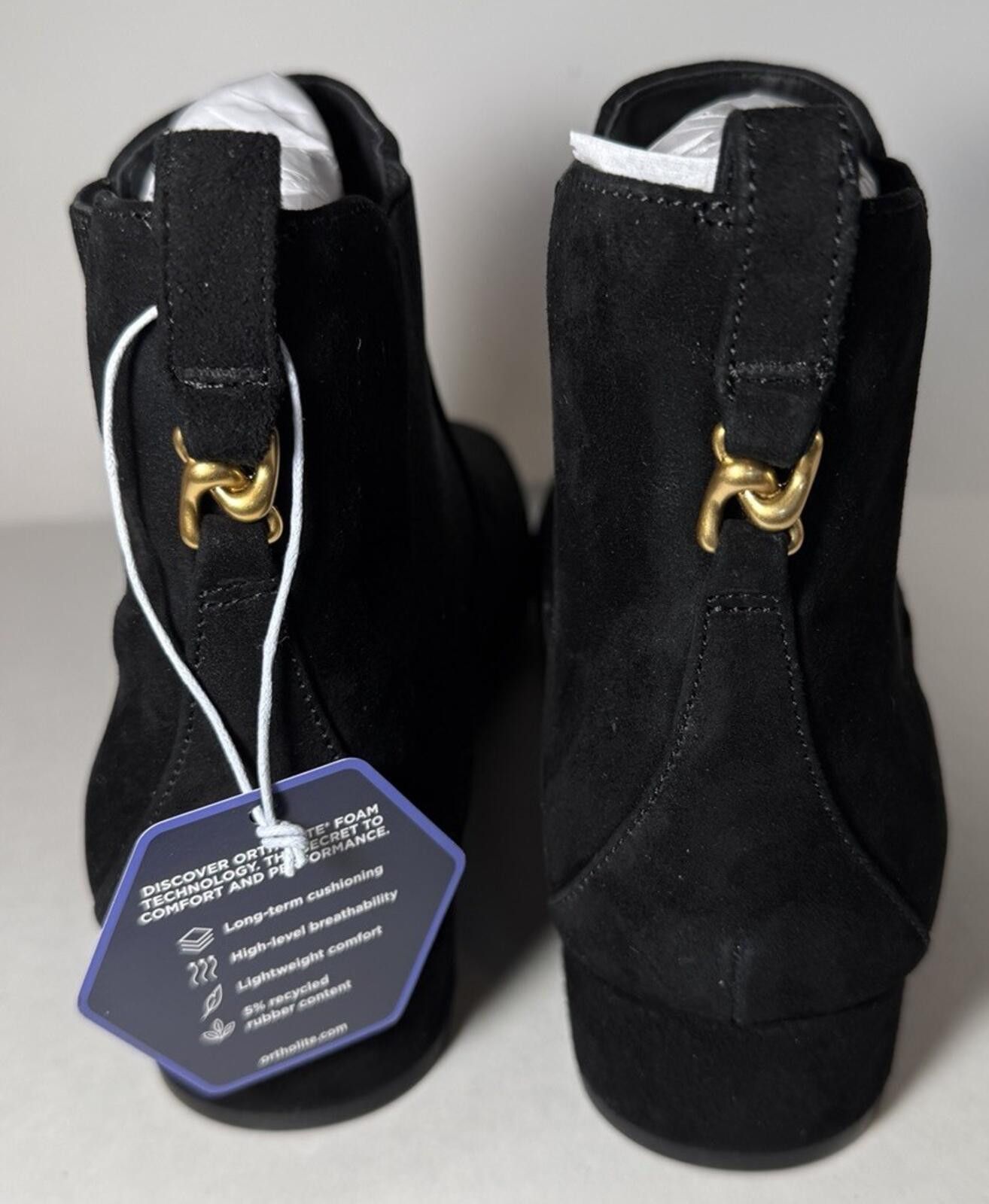 Other AEROSOLES Nancilee Chelsea Boot Kid Suede Leather Black 9.5M Size US 9.5 / IT 39.5 - 4 Thumbnail