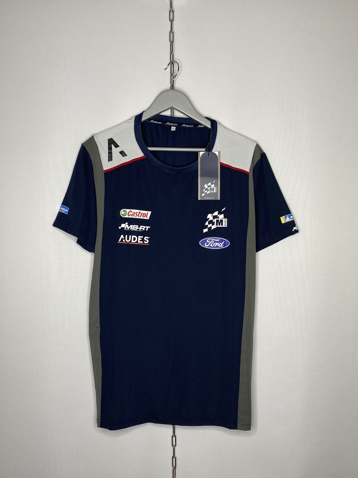 Vintage Audes Racing T-Shirt Short Sleeve F1 Ferrari Sponsors🚘 Size US XL / EU 56 / 4 - 1 Thumbnail
