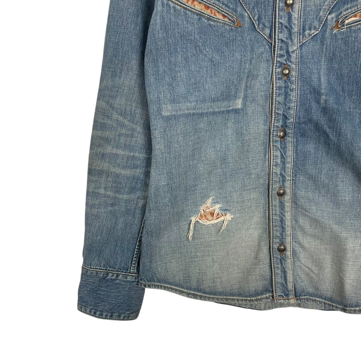 Isamu Katayama Backlash Isamu Katayama Backlash Distressed Style Denim Shirt Jacket Size US S / EU 44-46 / 1 - 3 Thumbnail
