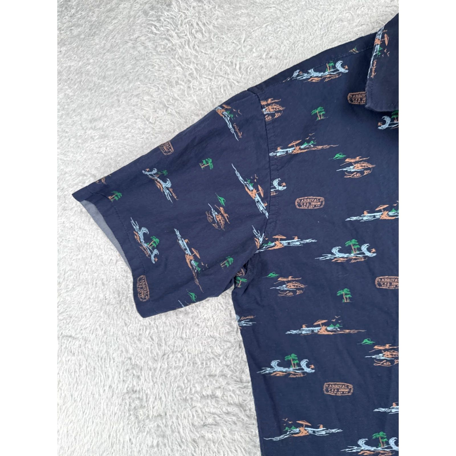 Nomad Nomad Shirt Men Large Blue Palm Surfer All Over Print Hawaiian 100% Cotton Mens Size US L / EU 52-54 / 3 - 3 Thumbnail