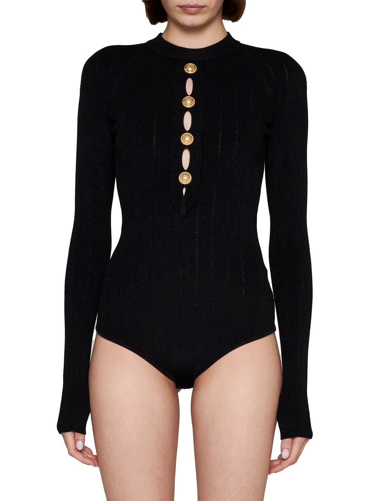 Balmain o1w1db10624 Bodysuit in Black Size XS / US 0-2 / IT 36-38 - 1 Thumbnail