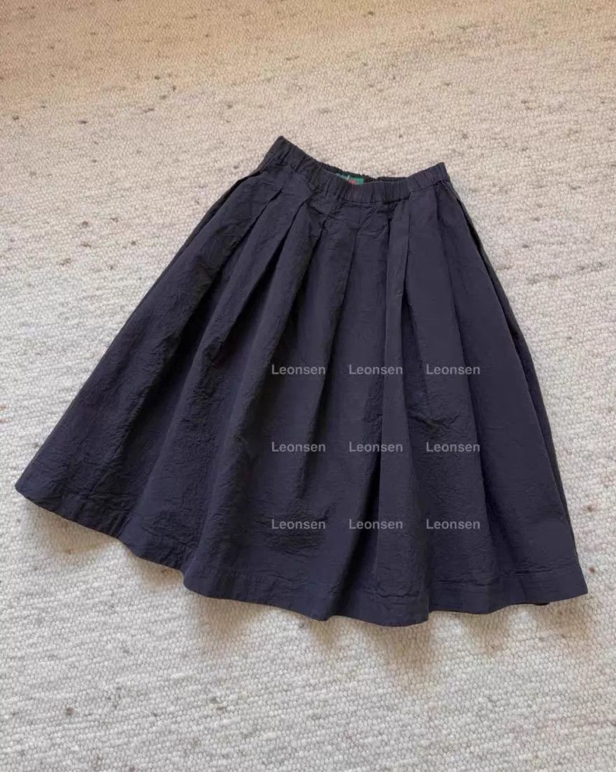 Casey Casey CASEY CASEY Washed Black Paper Cotton Pleated Skirt XS Size 25" / US 0 / IT 36 - 1 Thumbnail